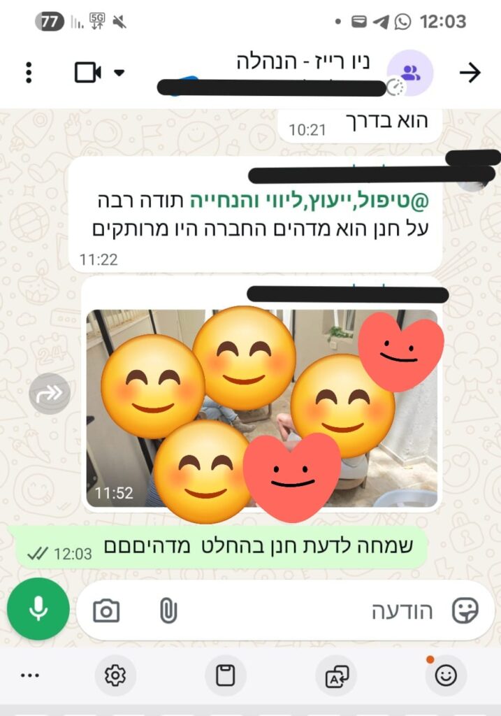 המלצה ומשוב מהנהלת הבית המאזן ניו וויז על סדנת חוסן נפשי של חנן חיים.